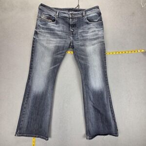 Diesel Zathan Jeans Mens 36x30 Blue Bootcut Distressed 0885K